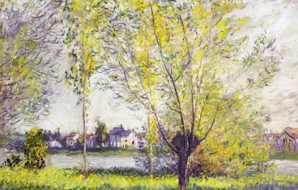 Landscape, nature, picture, Claude Monet, Willow