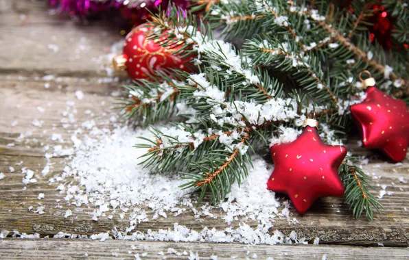 Snow, table, tree, Christmas toys