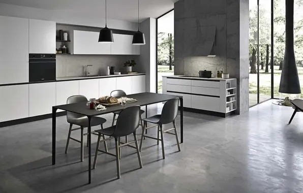 Style, Villa, interior, Italy, kitchen, dining room, dining area, Italian design