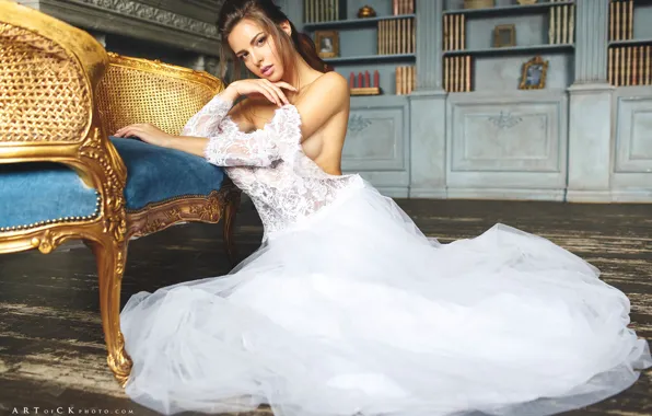 Picture look, girl, pose, the bride, wedding dress, Stepan Kvardakov, Yulia Zubova