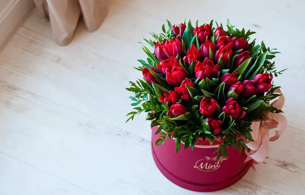 Picture bouquet, tulips, buds
