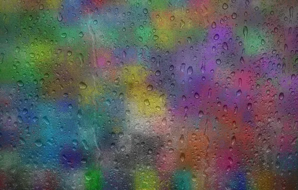 Drops, rain, stained glass