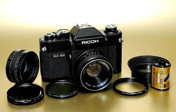 Picture background, ring, the camera, lens, mirror, film, mechanical, Rikenon 50mm F / 2