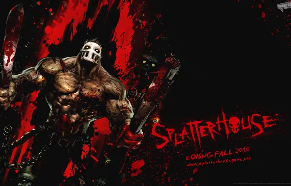 Darkness, blood, mask, muscles, Splatterhouse, Rick