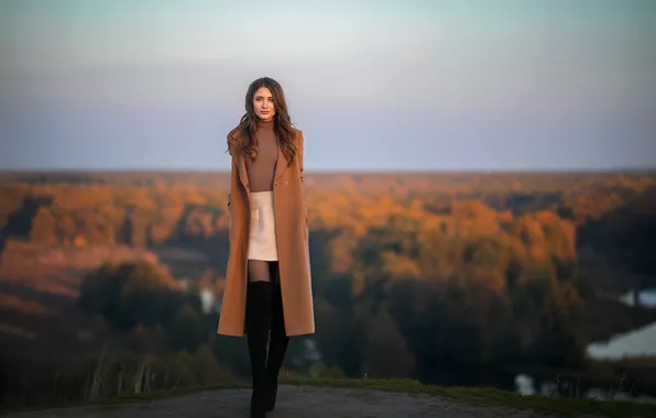 Wallpaper look, nature, coat, boots, Nastya, Dmitry Sn, Dmitry Shulgin ...