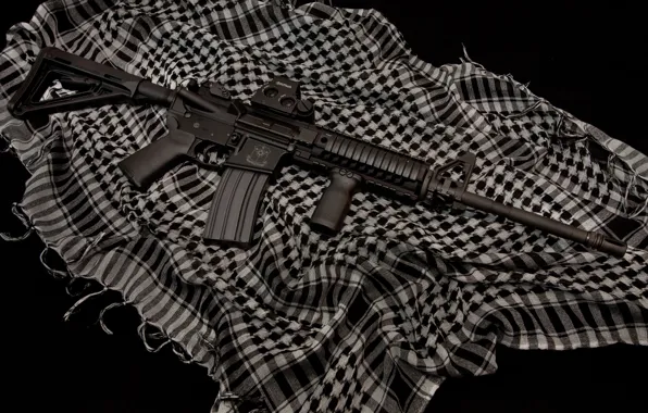 Picture weapons, fabric, AR-15, assault rifle