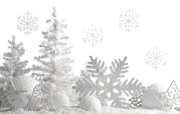 Picture snow, snowflakes, holiday, new year, decoration