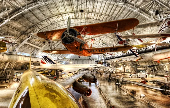 Picture the plane, hdr, hangar, Museum, liner, Concord
