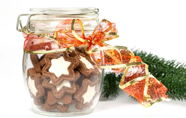 Cookies, tape, Bank, New year, bow, Christmas, cakes