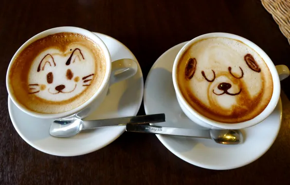 Picture food, dog, animal, coffee