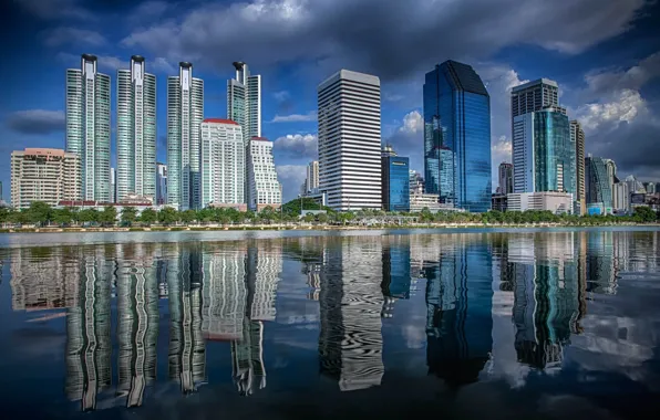 The city, river, building, Thailand, Bangkok