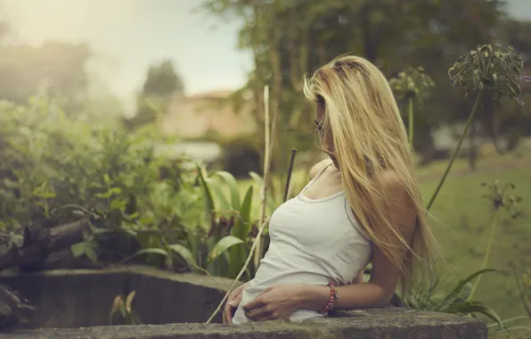 Girl, Mike, blonde, bracelet