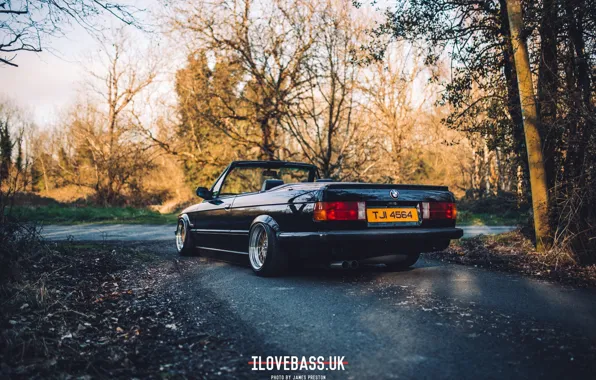 Picture BMW, black, E30, Cabrio