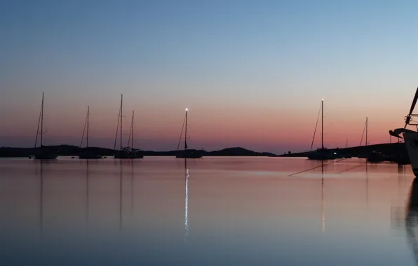 Evening, yachts, croatia, kornati