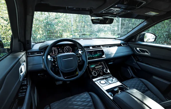 Black, interior, Land Rover, Range Rover, SUV, Manhart, 2020, Velar