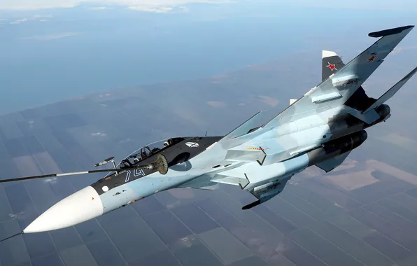 Picture Sukhoi, air refueling, the 4+generation, Su-30CM, serial upgraded, Russian double multi-purpose fighter, MA Navy