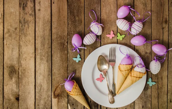Picture eggs, spring, plate, Easter, horn, wood, spring, Easter
