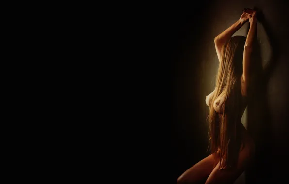 Chest, girl, pose, model, naked, body, hands, figure