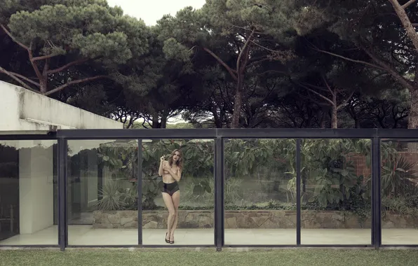 Glass, girl, plants, glamour, girl, vintage, photographer, vintage