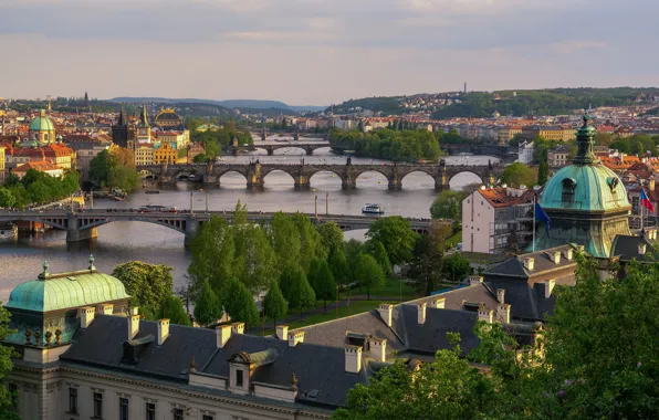Picture river, Prague, Czech Republic, bridges