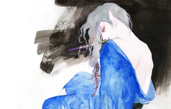 Picture figure, back, art, guy, kimono, Mononoke, Kusuriuri, Ocarina