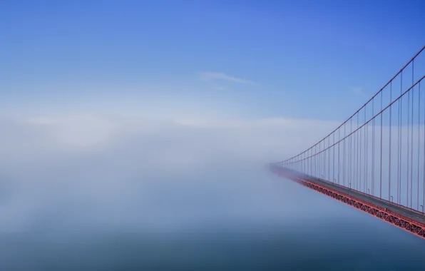 Picture bridge, fog, morning