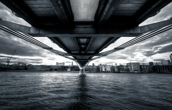 England, London, river, London, England, thames, Millennium Bridge
