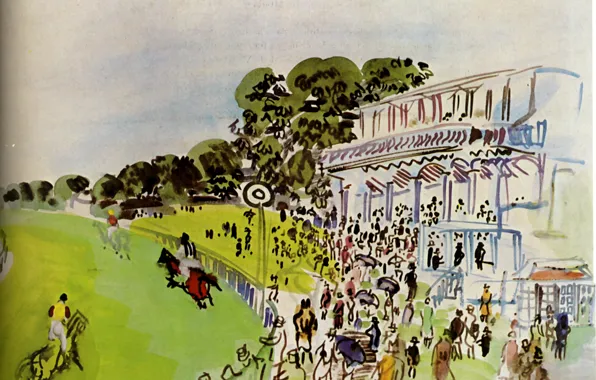 New York, 1930, Raoul Dufy, Collection Abraham L. Bienstock, Races With Goodwwood, Watercolor and gouache, …