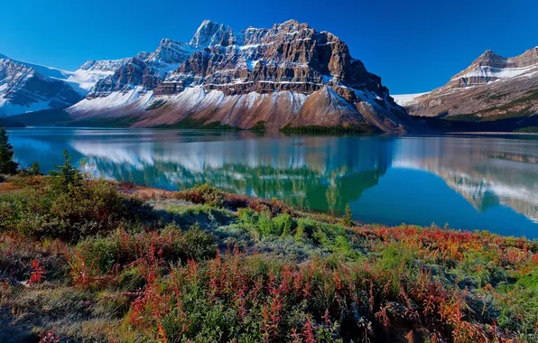 Mountains, lake, rocks, Canada, Canada, nature.