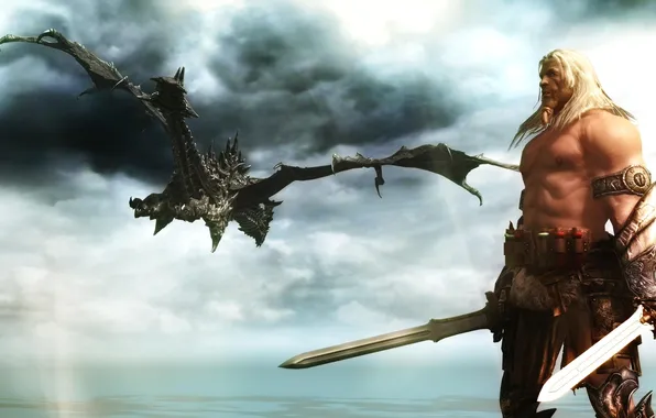 Dragon, tale, warrior