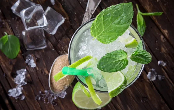 Summer, cocktail, lime, mint