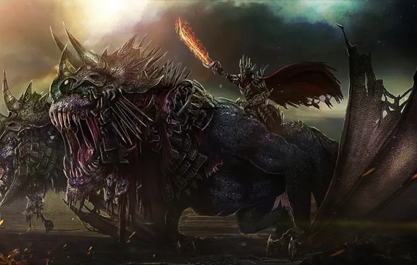 Picture art, monsters, Sauron, war lord