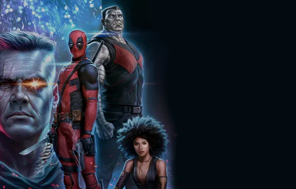 Fiction, figure, art, Ryan Reynolds, Ryan Reynolds, black background, Deadpool, comic
