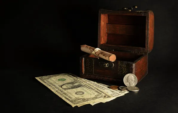 Picture background, money, box