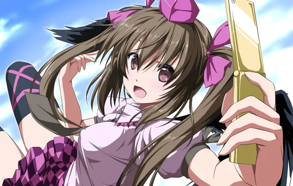 Girl, phone, cell phone, Touhou