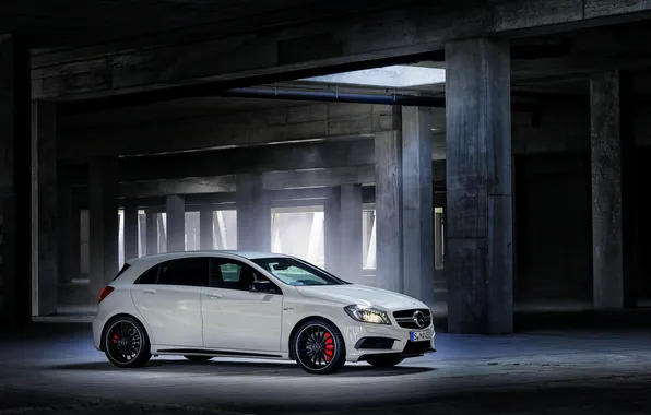 Auto, white, Mercedes-Benz, side view, Mercedes, AMG