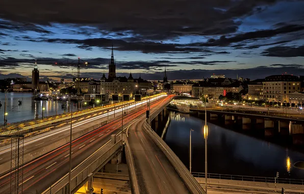 Night, the city, stockholm
