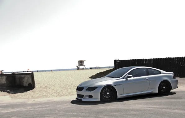Picture beach, the sky, bmw, BMW, shadow, silver, e63, silvery
