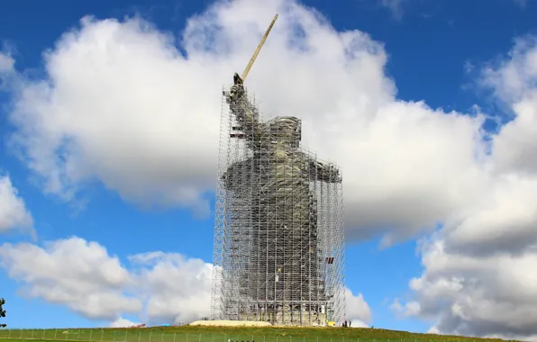 Volgograd, Mamaev Kurgan, Scaffolding, Mamayev Kurgan, Reconstruction of the monument, The Motherland calls, The Motherland …