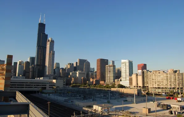 Picture the sky, building, skyscrapers, America, Chicago, Chicago, skyscrapers, illinois