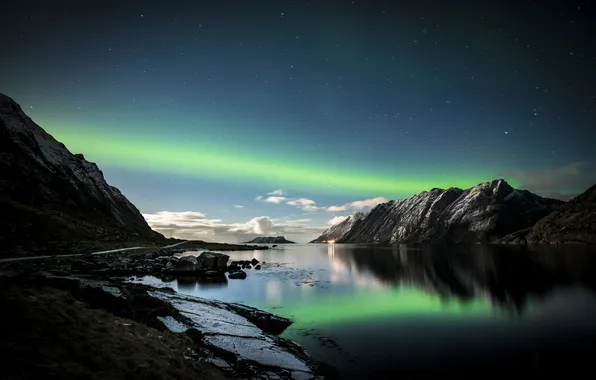 The sky, lights, norway, lofoten