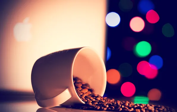 Picture white, orange, blue, pink, coffee, lights, mug, green