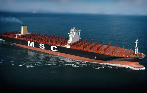 Picture Sea, The ship, Oscar, A container ship, MSC, Vessel, A cargo ship, Container Ship