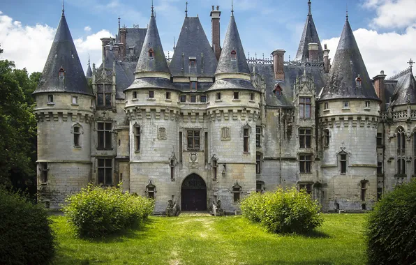 Picture summer, the sky, clouds, France, architecture, Chateau de Vigny