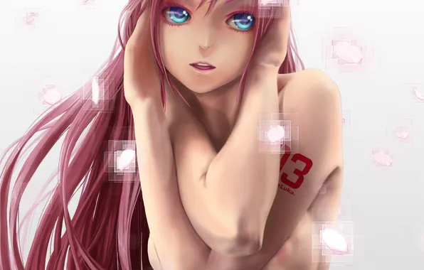Picture chest, girl, room, vocaloid, megurine luka, Vocaloid, art, naked
