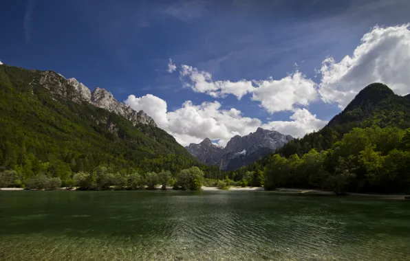 Mountains, nature, lake, Slovenia, Slovenia, Kranjska Gora, Lake Jasna, Kranjska Gora