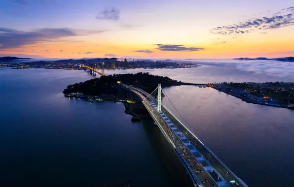 Picture bridge, glow, San Francisco, USA, Auckland