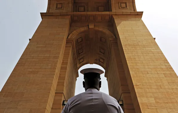 Arch, memorial, Delhi, sailor, India Gate