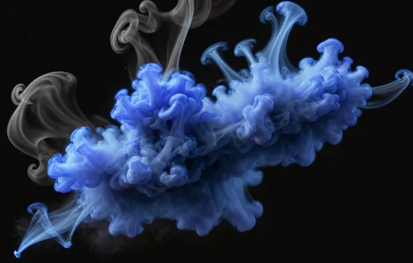 Minimalism, smoke, art, abstraction, dark background, fiction