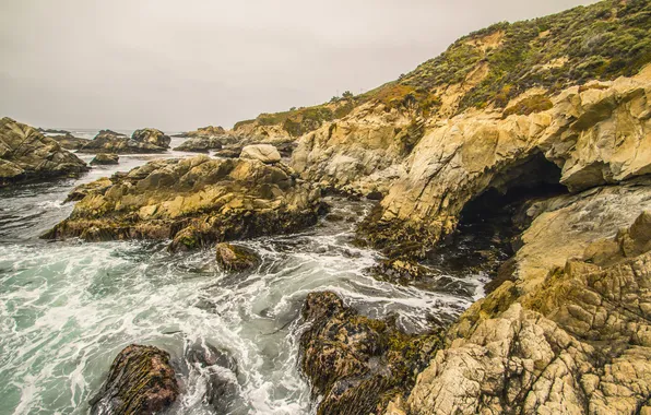 Sea, the sky, stones, rocks, the grotto